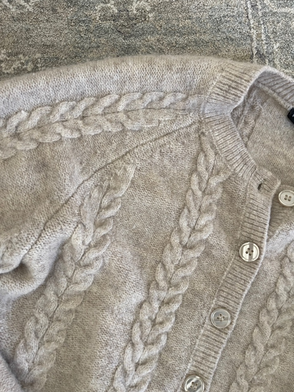 H&M Cream Cable Knit Button-Up Cardigan - Picture 2 of 4